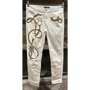 Women’s LRL Ralph Lauren White Equestrian Bridle Jeans Size 4 *C8